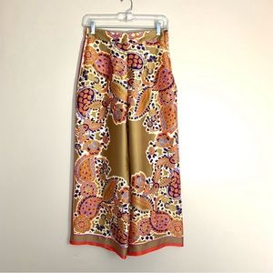 Gold Paisley Satin Pants Size XS